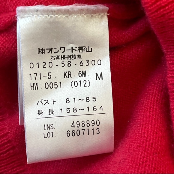 100% Cashmere Raspberry Pink/Red Button-Up Cardigan•size medium - Picture 6 of 8